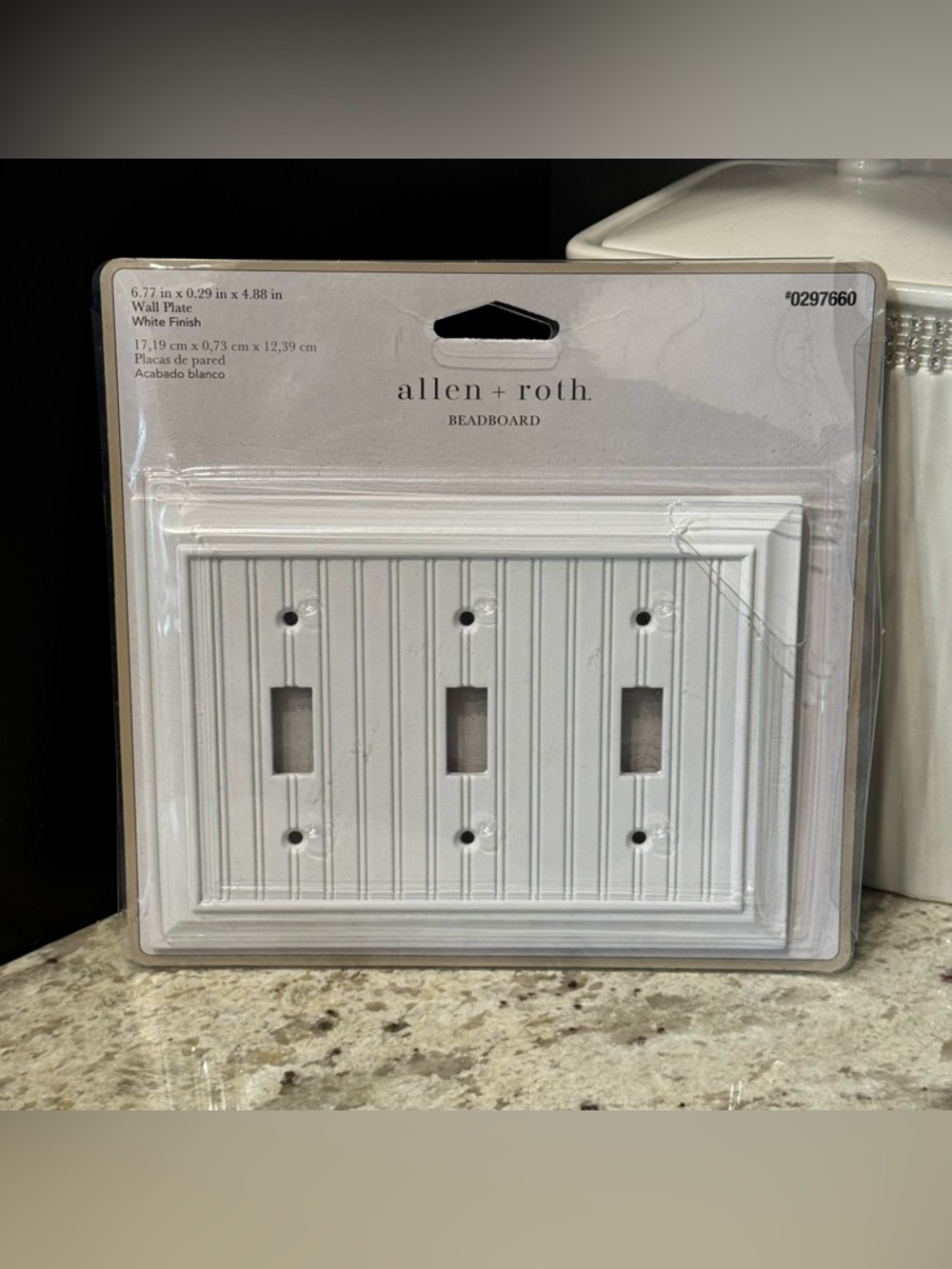 White Beadboard Triple Toggle Wall Plate